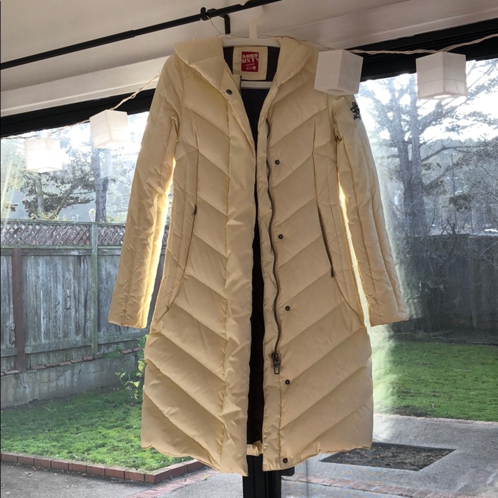 Miss Sixty Long Cream Puffy Jacket Size XS